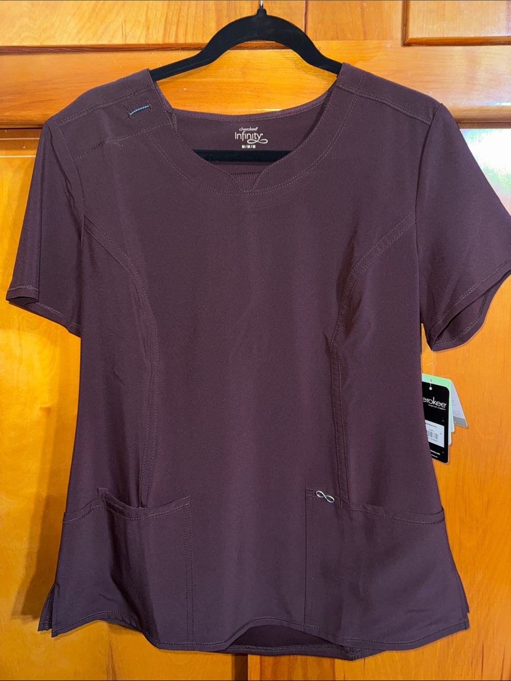NWT Cherokee Infinity Women's Scrub Top - Deep Plum